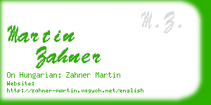 martin zahner business card